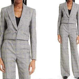 Veronica Beard Plaid Houndstooth Wool Suit